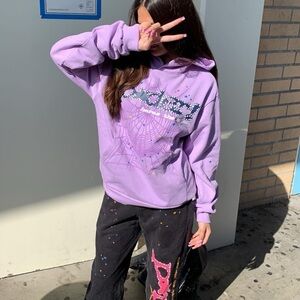 Sp5der Açaí Hoodie Purple